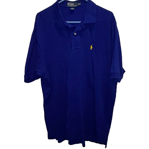 Polo Ralph Lauren XXL Men's‎ Shirt Dark Blue, Embroidered Yellow Pony - Picture 1 of 4